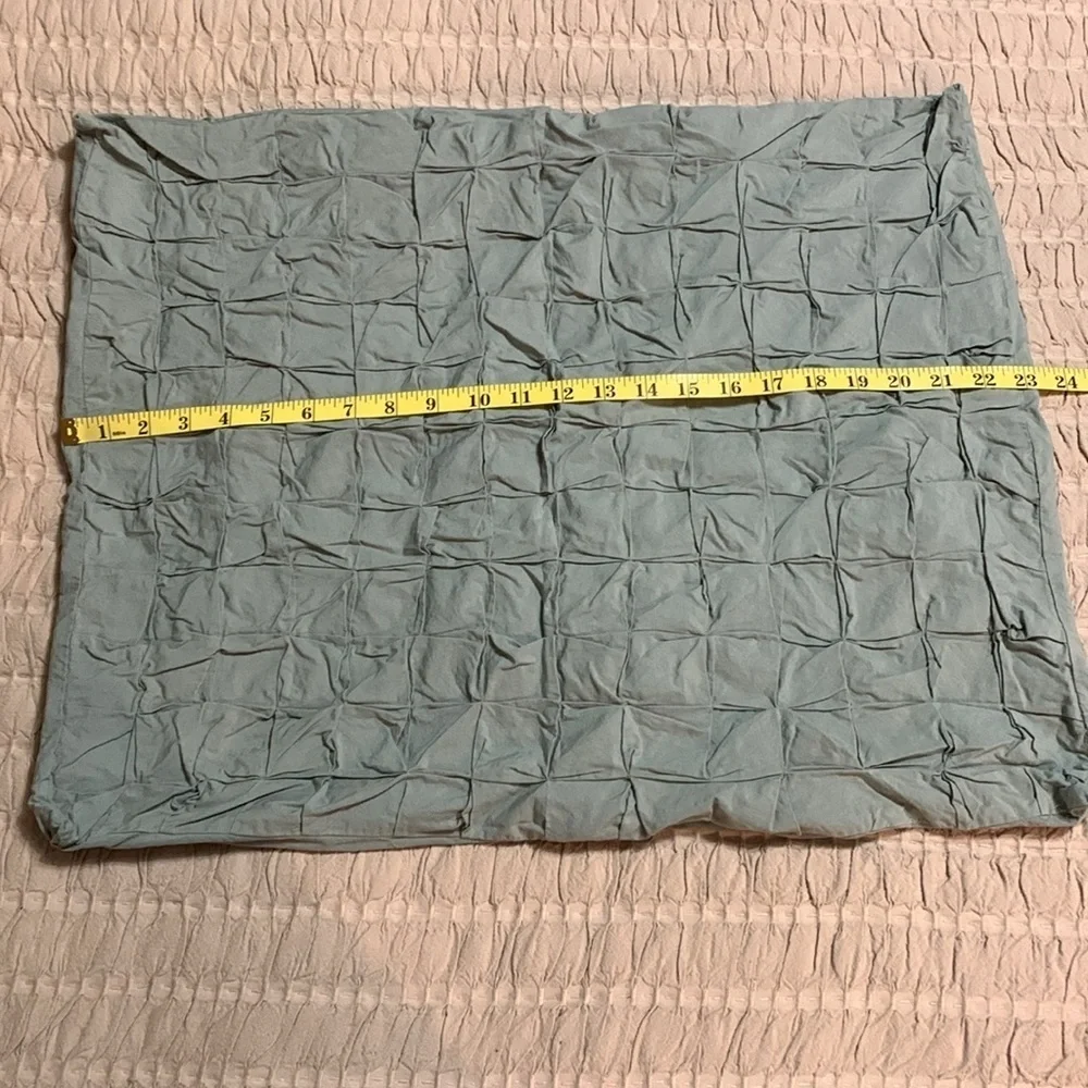 West Elm Puffed/Quilted Standard Size Cotton Sage Sham/ Pillowcases 2